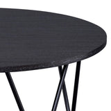 ZUN Espresso and Black Coffee Table with Drum Shape B062P186446