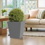 18" H Tall Metal Tapered Planter Large Outdoor & Indoor Garden Plant Pot with Drainage Hole and W3077P276880