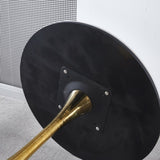 31.5"GOLDEN AND WHITE Tulip Table Mid-century Dining Table for 2-4 people With Round Mdf Table Top, W234P156697