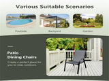 Gray 2 Pack Stackable Patio Dining Chairs, Ergonomic Steel Frame Breathable Fabric Outdoor Chairs 84632774