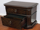 Wooden Nightstand with USB Charger in Espresso Finish B016P251583