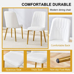 ZUN 4 modern dining chairs, sleek PU leather backrest, and gold metal legs bring a comfortable home W1151P250089