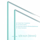 56 to 60 in. W x 76 in. H Double Sliding Frameless Soft-Close Shower Door, Premium 3/8 Inch W1573126518