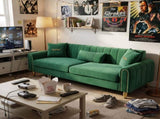 FX-P11-GR 87.4 Inches Contemporary Upholstered Sofa Couch, 3 Seater Sofa with Plush Cushions & W576P360571