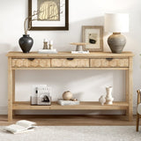 ZUN U_STYLE Fir Veneer Modern Stylish Console Table with Honeycomb Design,Suitable for Study,Entryway, N711P230811O