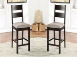 Dining Chairs Padded Fabric Seat Set of 2pc Side Chair Ladder Back Kitchen Dining Room Espresso B011P291549
