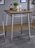 Oak and Chrome Square Bar Table B062P185732