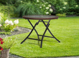 Outdoor Side, Round Rattan Patio Side, Small Foldable Wicker with Tempered Glass 95990667