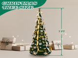 7 FT Fully Decorated Pre-lit Christmas Tree, Pop Up Artificial Xmas Tree with 200 Warm Lights Remote 64340212