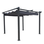 ZUN 10x10 Ft Outdoor Patio Retractable Pergola With Canopy Sunshelter Pergola for 14409576