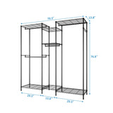 ZUN Closet Organizer Metal Garment Rack Portable Clothes Hanger Home Shelf 34688185