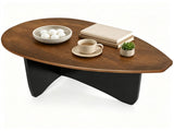 Oval Modern Coffee Table, Engineered Wood Low Accent Table with TShaped Arched Base, Capacity 11423593