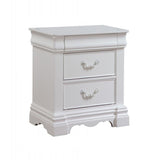 Pine Wood Nightstand with 3 Drawers in White Finish B016P253587
