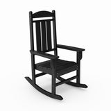 Black Traditional Porch Rocker Classic HDPE Poly Lumber for Porch, Patio, and Garden Comfort B195P198773