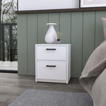 ZUN Myrtle 2 Drawers Nightstand, Bedside Table with Metal Handles B128P148758