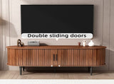 TV Stand, 55" Modern TV Console Table with Storage Compartment and Sliding Door, Gaming W2641P329198