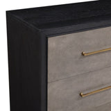 1pc Contemporary Dark Wood Finish Brushed Gold Hardware Tapered Legs Two-Drawers Nightstand Wooden B2741P325730