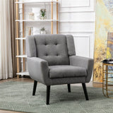 Modern Soft Linen Material Ergonomics Accent Chair Living Room Chair Bedroom Chair Home Chair With W67634084