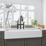 ZUN White Farmhouse Sink Deep Apron Sink Undermount Farmhouse Kitchen Sink Single Farm Sink W2287P184630