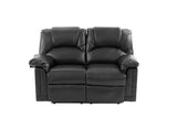 Motion Loveseat 1pc Couch Living Room Furniture Black Bonded Leather B011P205230