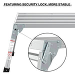 ZUN Work Platform Aluminum Portable Bench Folding Ladder ANSI Capacity 225 LBS 40" W2529P193359