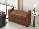 Stylish and Durable Brown Faux Leather Ottoman N769P426918D