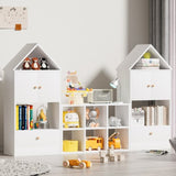 Versatile Children's Bookshelf with House-Shaped Design, Multi-Functional Storage for Books and W2699P197526