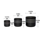 3 Pieces Ceramic Flowerpot, Modern Planter for Patio, Garden or Windowsills - Black W3273P322258