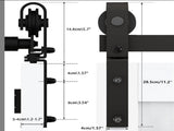 40" Bi-Folding Sliding Barn Door Hardware Kit for 2 Doors,Smoothly&Quietly,Black Track J Shape 89494323