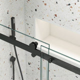 Bathtub shower door, sliding door, with 5/16" tempered glass and Matted black finish 6058 W2122P167018