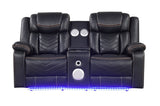 Challenger Modern Contemporary LED Power Recliner Loveseat with console, storage, stainless cup B009P294748