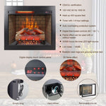 ZUN 28inch Infrared Electric Fireplace Insert, Touch Panel Home Decor Heater, Smokeless Firebox With W1769133977