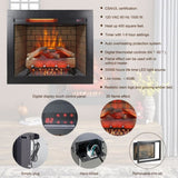 ZUN 28inch Infrared Electric Fireplace Insert, Touch Panel Home Decor Heater, Smokeless Firebox With W1769133977