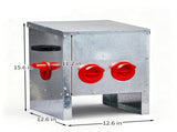 Automatic Chicken Feeder Rodent Proof, 4 Ports Large Capacity Metal Poultry Feeder with Handles and 42527286