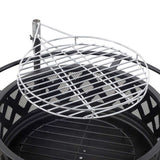 30in Outdoor Metal Fire Pit with Cooking Grates Black 29194477
