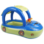 ZUN Inflatable Pool Float Car Shaped Toddler Swimming Float Boat Pool Toy Infant Swim Ring Pool with Sun 83617344