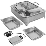 Electric Chafing Dish 9L/9.5QT 400W 110V Food Warmer Buffet Electric Chafing Dish with Glass Lid for 21236772