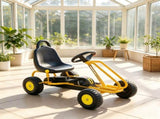 Yellow 4-Wheel Kids Pedal Go Kart Adjustable Seat, Hand Brake Safety System, for 3-6 Years Old 54358888