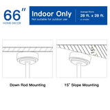 66" Vintage Ceiling Fan Lighting with Brown Blades in Integrated LED W1367121888