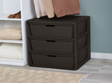 Wide 3 Drawer Tower, Plastic Storage Organizer with Removable Decorative Bins, Easy to Assemble - No 76525464