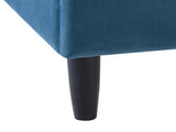 Aspen Vertical Tufted Modern Headboard Platform Bed Set, Queen, Satin Teal Blue Velvet B2719P238506