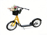 Orange 16" Inflatable Youth Scooter Kick Scooter with Adjustable Handlebars, Double Brakes, Front 45851904
