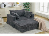 47.7'' Oversized Corduroy Chaise Longue with Ottoman, Deep Seat Reclining Chair Sofa, W1628P206064