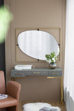30x1x40" Poppy Mirror with Gold Metal Frame Contemporary Design Decor for Bathroom, Entryway W2078124325