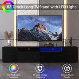ZUN [Video] TV Console with Storage Cabinets, Remote, APP Control Long LED TV Stand, Full RGB Color W1701136991