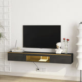 ZUN Floating TV Stand Wall Mounted with 16 Color LEDs,69" Modern TV Stand, Floating TV Cabinet W1321P237658