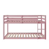 ZUN Twin over Twin Floor Bunk Bed,Pink W504P168547