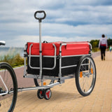 Q235 steel pipe 96*75*58cm bicycle trailer rack black and red 100kg cargo trailer with handle 68255169