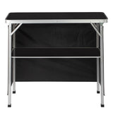 Portable Folding Bar Table with Shelf, Tradeshow Podium Table with Black Skirt and Carrying Bag, for 50301347