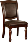 ZUN Glorious Classic Traditional Dining Chairs Cherry Solid wood Leatherette Seat Set of 2pc Side Chairs B011115494